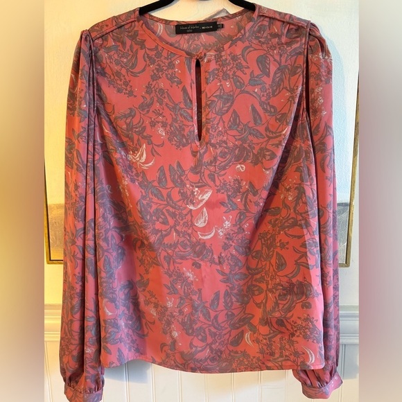 HOUSE OF HARLOW 1960 X REVOLVE Floral Red Keyhole Seymore Blouse Size Small - Picture 2 of 7